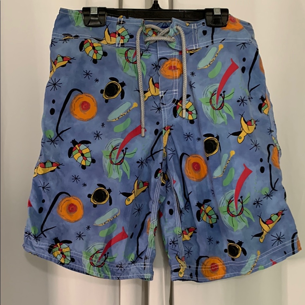 Vilebrequin Blue Board Shorts with Playful Pattern